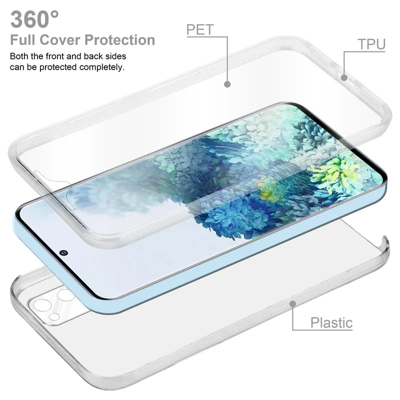 Cadorabo Hülle kompatibel mit Samsung Galaxy S20 FE 360° Full Body Schutzhülle - Front- und Rückenschutz, Rundumschutz mit Displayschutz
