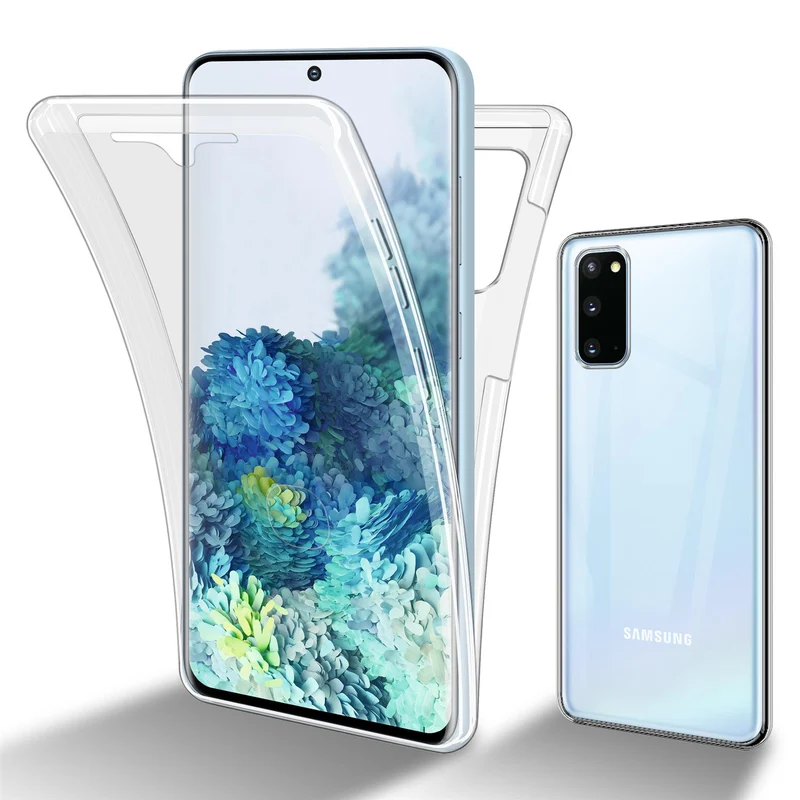 Cadorabo Hülle kompatibel mit Samsung Galaxy S20 360° Full Body Schutzhülle - Front- und Rückenschutz, Rundumschutz mit Displayschutz