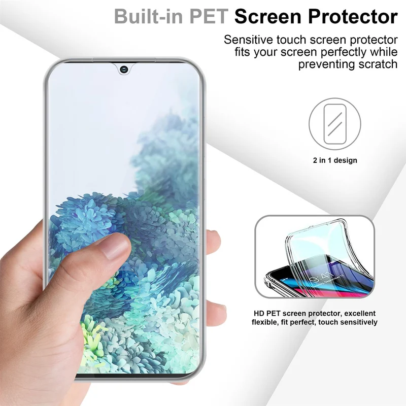 Cadorabo Hülle kompatibel mit Samsung Galaxy S20 360° Full Body Schutzhülle - Front- und Rückenschutz, Rundumschutz mit Displayschutz
