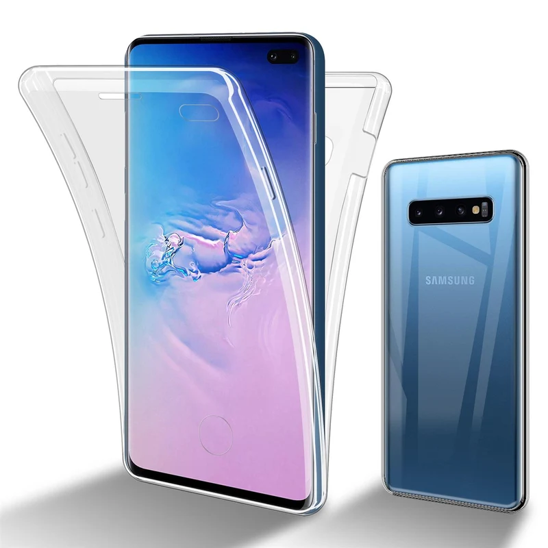 Cadorabo Hülle kompatibel mit Samsung Galaxy S10 PLUS 360° Full Body Schutzhülle - Front- und Rückenschutz, Rundumschutz mit Displayschutz