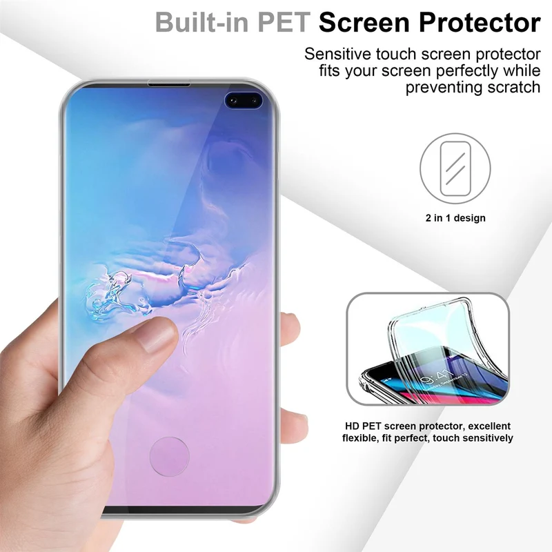 Cadorabo Hülle kompatibel mit Samsung Galaxy S10 PLUS 360° Full Body Schutzhülle - Front- und Rückenschutz, Rundumschutz mit Displayschutz