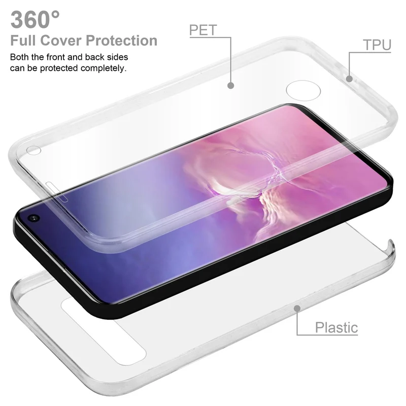 Cadorabo Hülle kompatibel mit Samsung Galaxy S10 4G 360° Full Body Schutzhülle - Front- und Rückenschutz, Rundumschutz mit Displayschutz