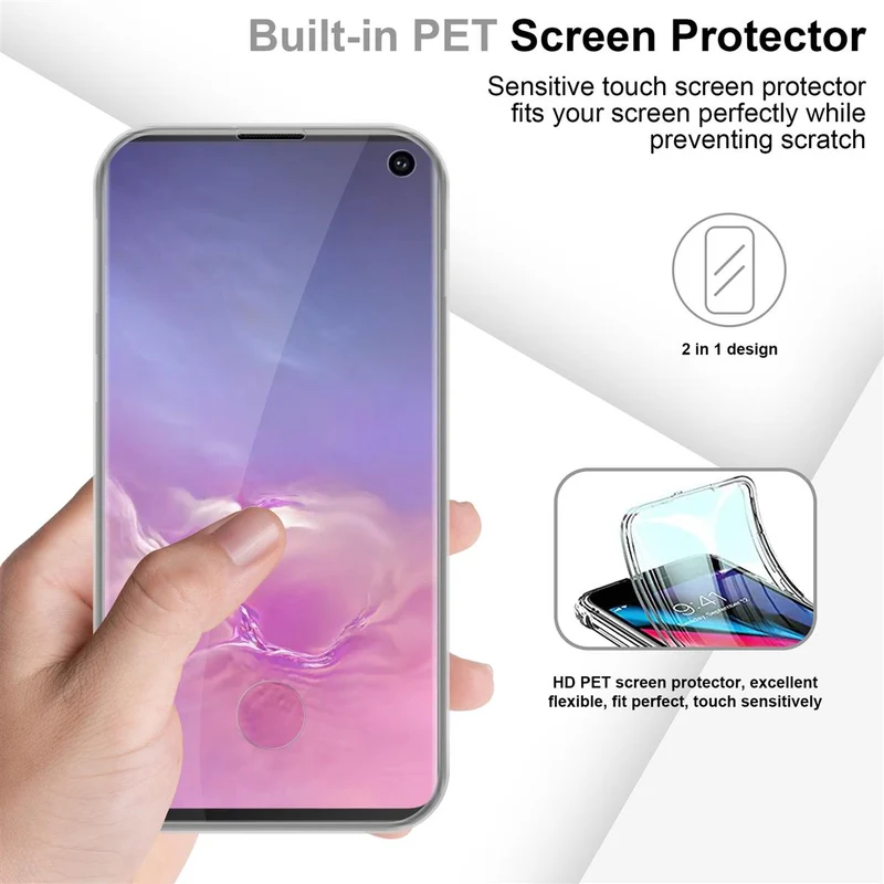 Cadorabo Hülle kompatibel mit Samsung Galaxy S10 4G 360° Full Body Schutzhülle - Front- und Rückenschutz, Rundumschutz mit Displayschutz