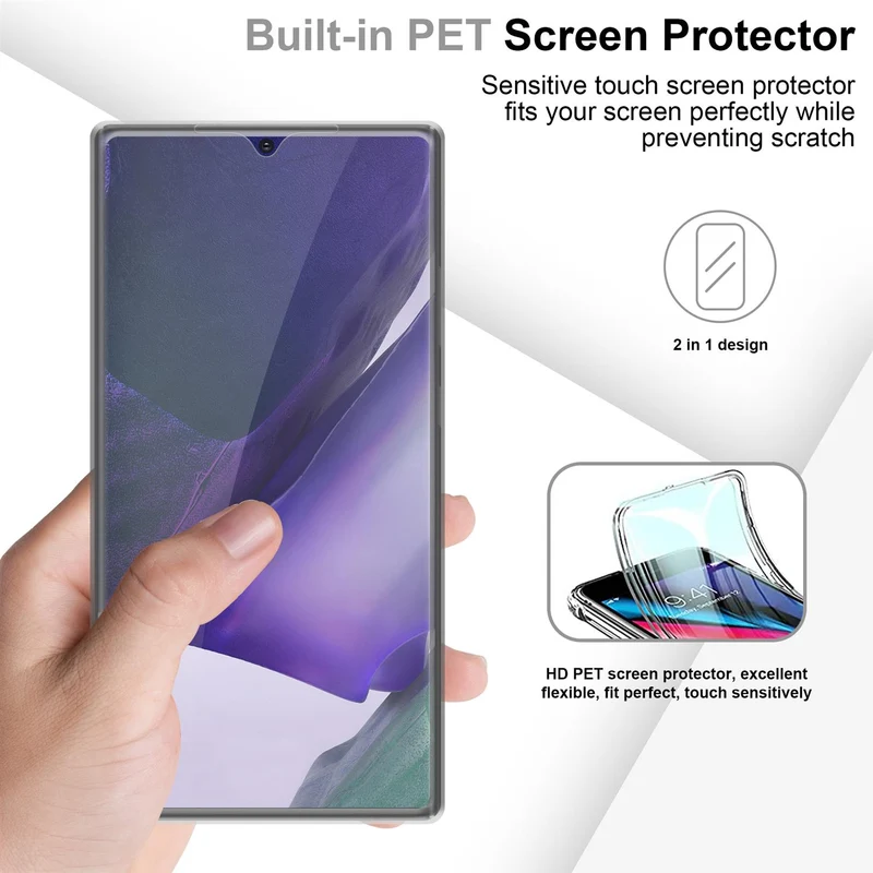Cadorabo Hülle kompatibel mit Samsung Galaxy NOTE 20 ULTRA 360° Full Body Schutzhülle - Front- und Rückenschutz, Rundumschutz mit Displayschutz