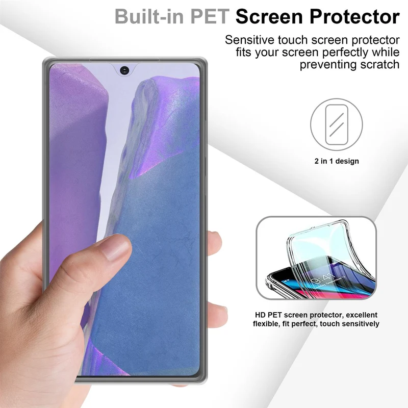 Cadorabo Hülle kompatibel mit Samsung Galaxy NOTE 20 360° Full Body Schutzhülle - Front- und Rückenschutz, Rundumschutz mit Displayschutz
