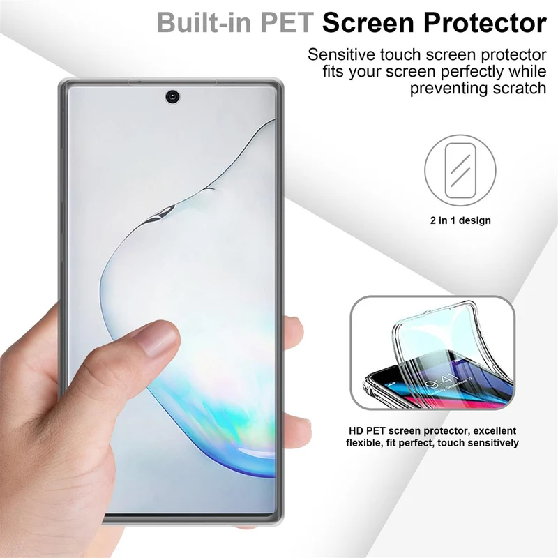 Cadorabo Hülle kompatibel mit Samsung Galaxy NOTE 10 360° Full Body Schutzhülle - Front- und Rückenschutz, Rundumschutz mit Displayschutz