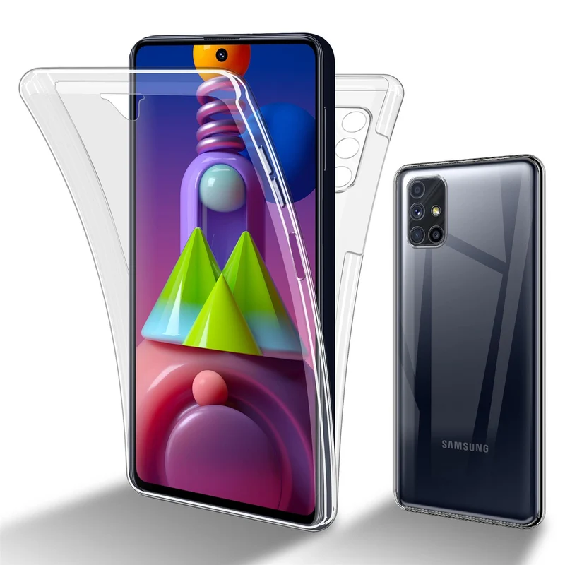Cadorabo Hülle kompatibel mit Samsung Galaxy M51 360° Full Body Schutzhülle - Front- und Rückenschutz, Rundumschutz mit Displayschutz