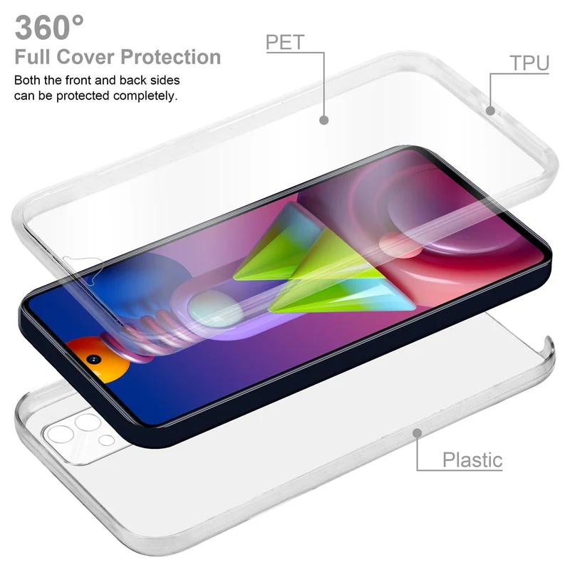 Cadorabo Hülle kompatibel mit Samsung Galaxy M51 360° Full Body Schutzhülle - Front- und Rückenschutz, Rundumschutz mit Displayschutz