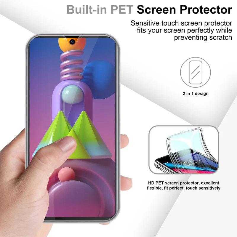 Cadorabo Hülle kompatibel mit Samsung Galaxy M51 360° Full Body Schutzhülle - Front- und Rückenschutz, Rundumschutz mit Displayschutz