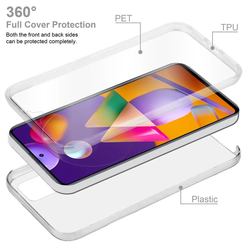 Cadorabo Hülle kompatibel mit Samsung Galaxy M31s 360° Full Body Schutzhülle - Front- und Rückenschutz, Rundumschutz mit Displayschutz