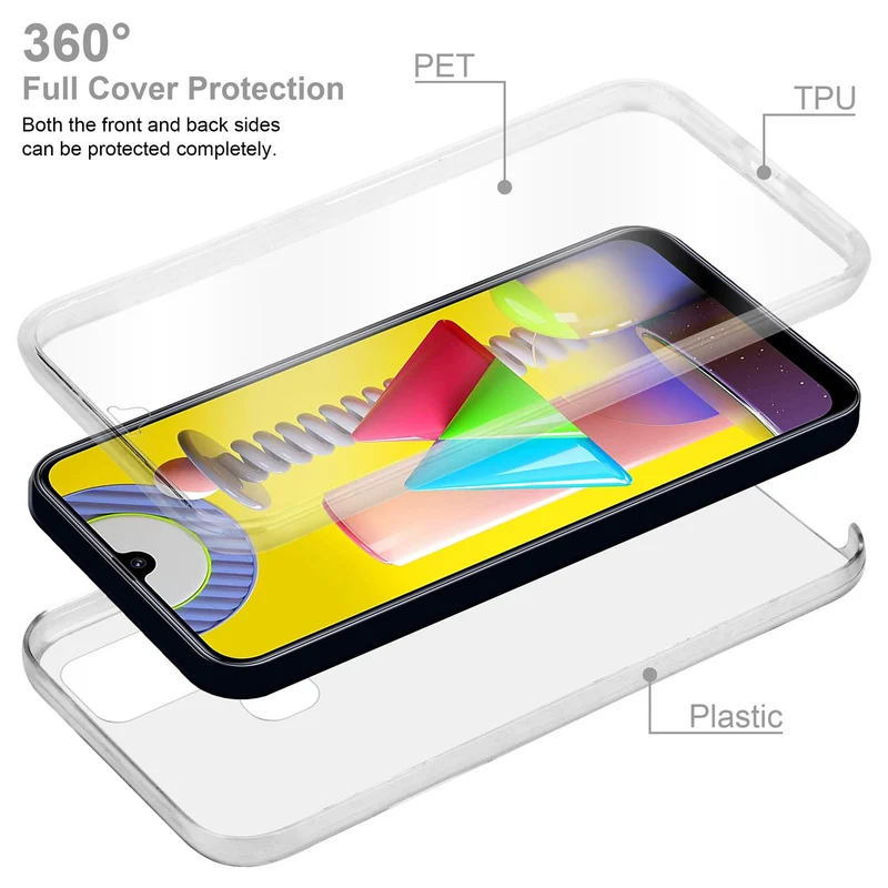 Cadorabo Hülle kompatibel mit Samsung Galaxy M31 360° Full Body Schutzhülle - Front- und Rückenschutz, Rundumschutz mit Displayschutz
