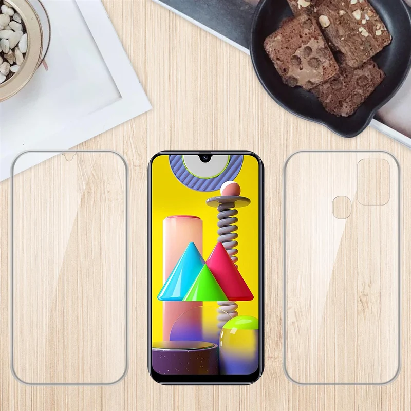 Cadorabo Hülle kompatibel mit Samsung Galaxy M31 360° Full Body Schutzhülle - Front- und Rückenschutz, Rundumschutz mit Displayschutz