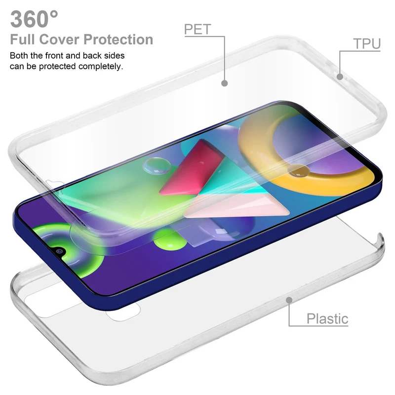 Cadorabo Hülle kompatibel mit Samsung Galaxy M21 / M30s 360° Full Body Schutzhülle - Front- und Rückenschutz, Rundumschutz mit Displayschutz