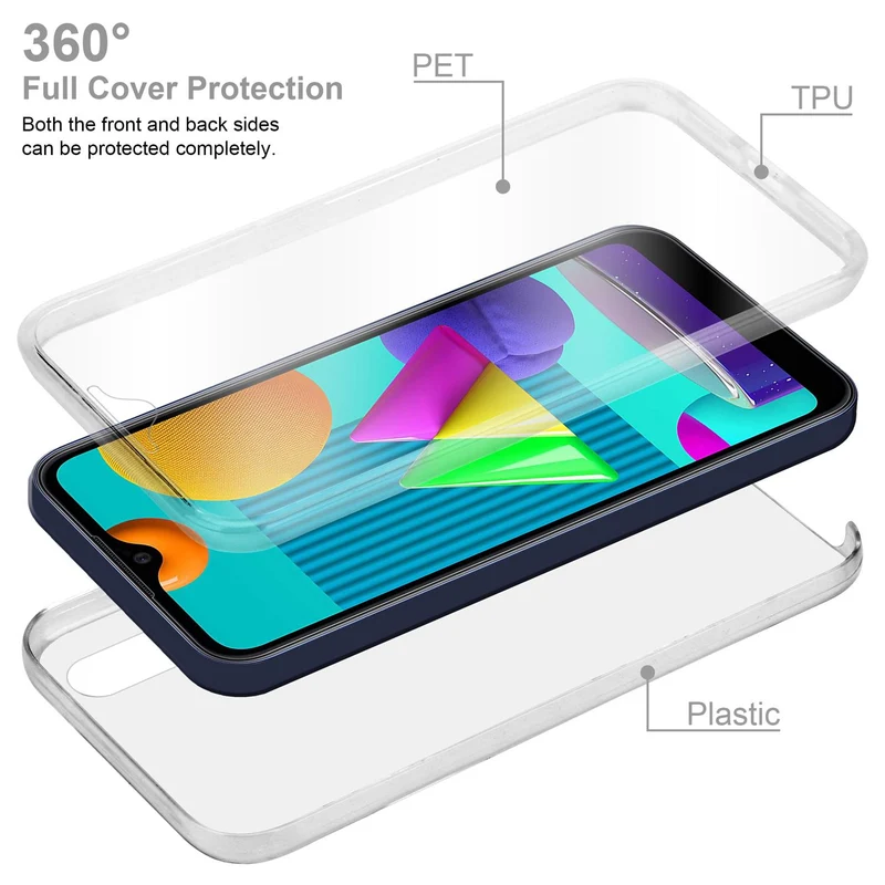 Cadorabo Hülle kompatibel mit Samsung Galaxy M01 360° Full Body Schutzhülle - Front- und Rückenschutz, Rundumschutz mit Displayschutz