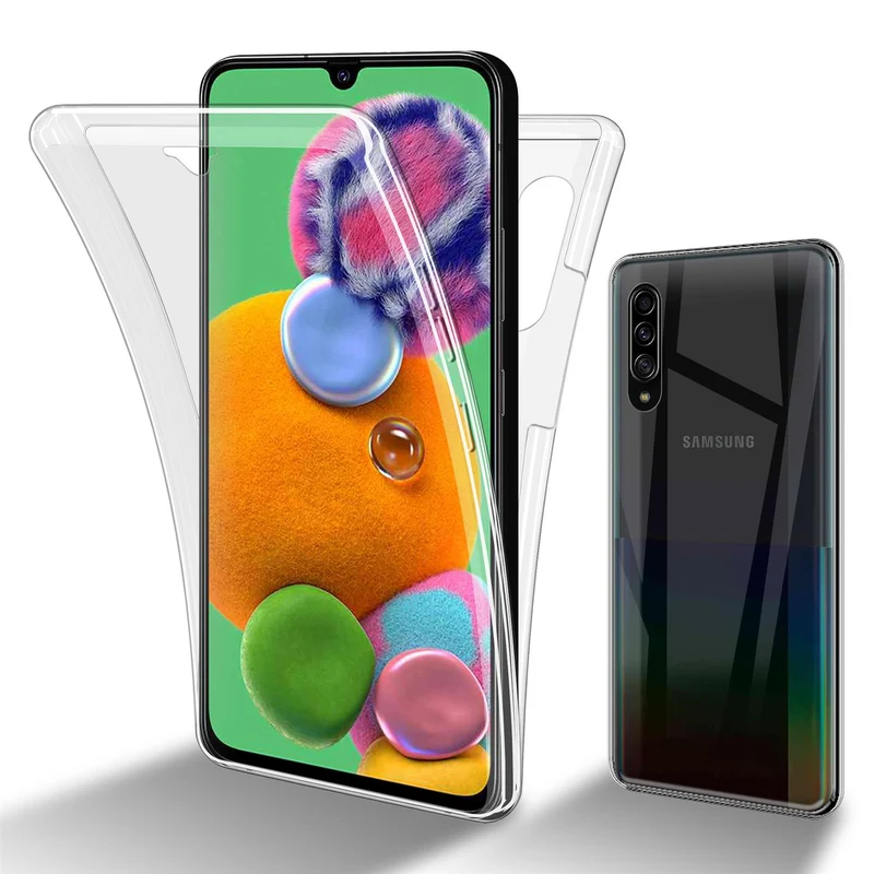 Cadorabo Hülle kompatibel mit Samsung Galaxy A90 5G 360° Full Body Schutzhülle - Front- und Rückenschutz, Rundumschutz mit Displayschutz