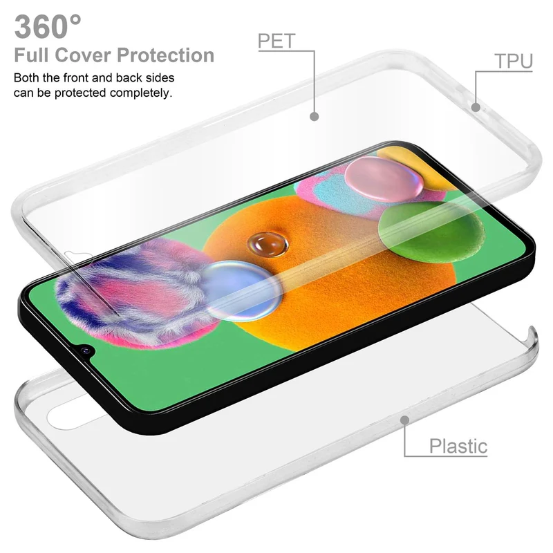 Cadorabo Hülle kompatibel mit Samsung Galaxy A90 5G 360° Full Body Schutzhülle - Front- und Rückenschutz, Rundumschutz mit Displayschutz