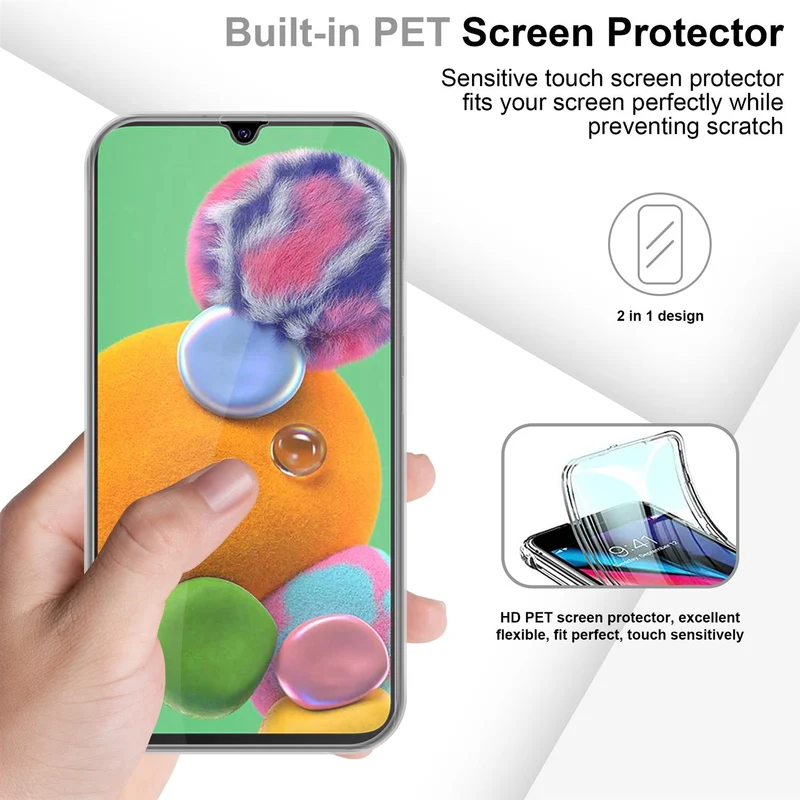 Cadorabo Hülle kompatibel mit Samsung Galaxy A90 5G 360° Full Body Schutzhülle - Front- und Rückenschutz, Rundumschutz mit Displayschutz