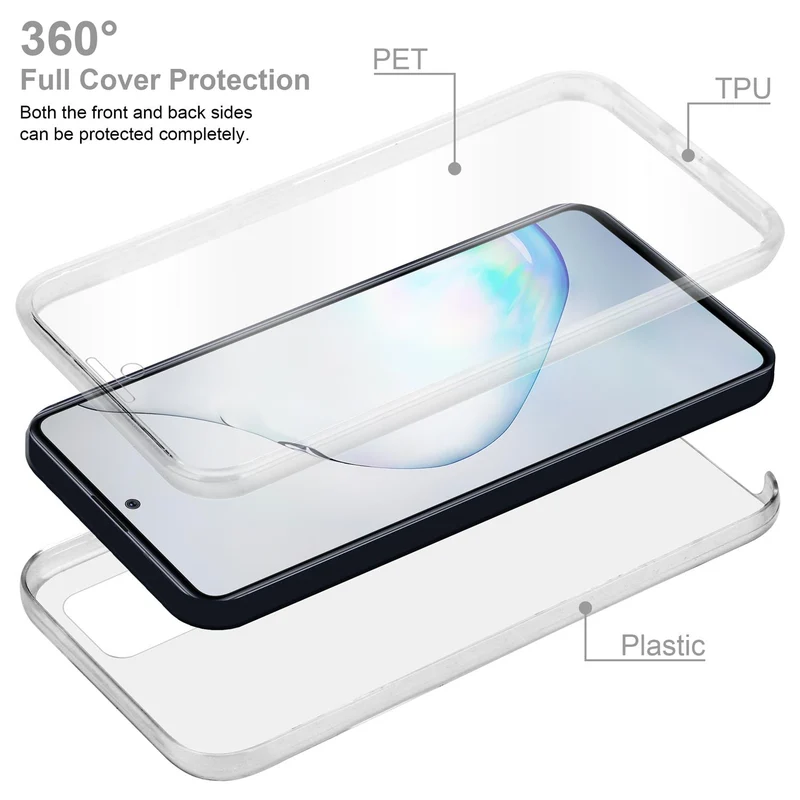 Cadorabo Hülle kompatibel mit Samsung Galaxy A81 / NOTE 10 LITE / M60s 360° Full Body Schutzhülle - Front- und Rückenschutz, Rundumschutz mit Displayschutz
