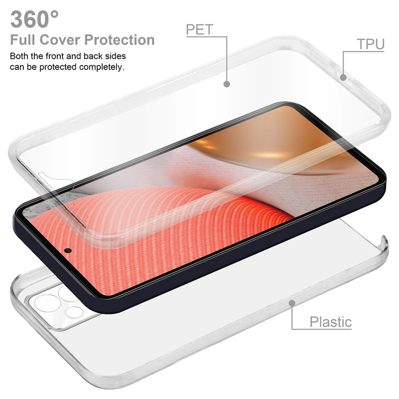 Cadorabo Hülle kompatibel mit Samsung Galaxy A72 4G / 5G 360° Full Body Schutzhülle - Front- und Rückenschutz, Rundumschutz mit Displayschutz