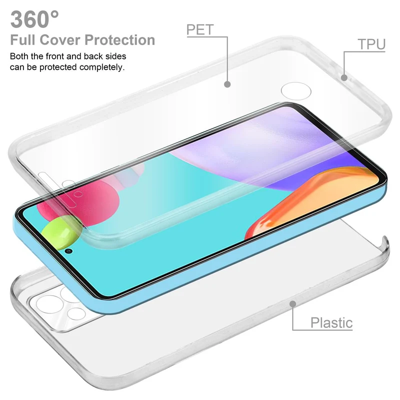 Cadorabo Hülle kompatibel mit Samsung Galaxy A52 (4G / 5G) / A52s 360° Full Body Schutzhülle - Front- und Rückenschutz, Rundumschutz mit Displayschutz