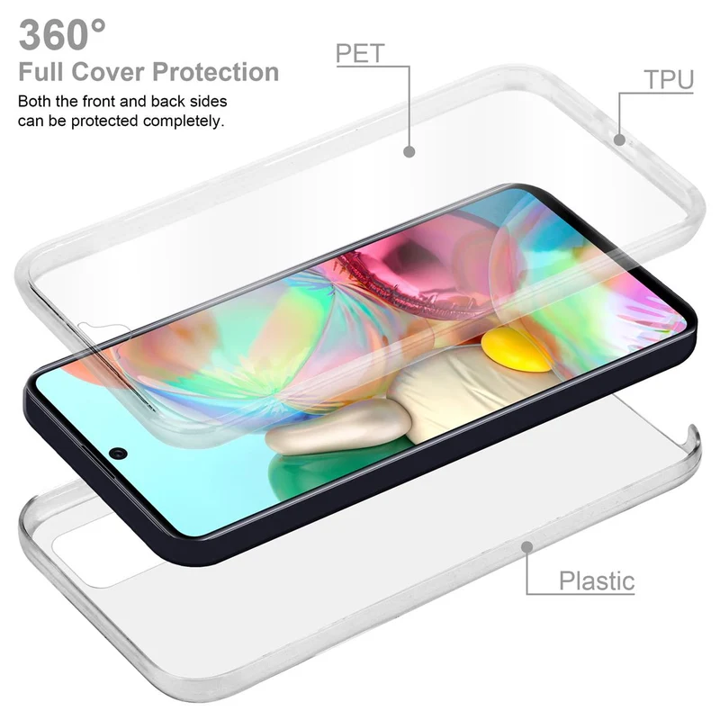 Cadorabo Hülle kompatibel mit Samsung Galaxy A51 5G 360° Full Body Schutzhülle - Front- und Rückenschutz, Rundumschutz mit Displayschutz