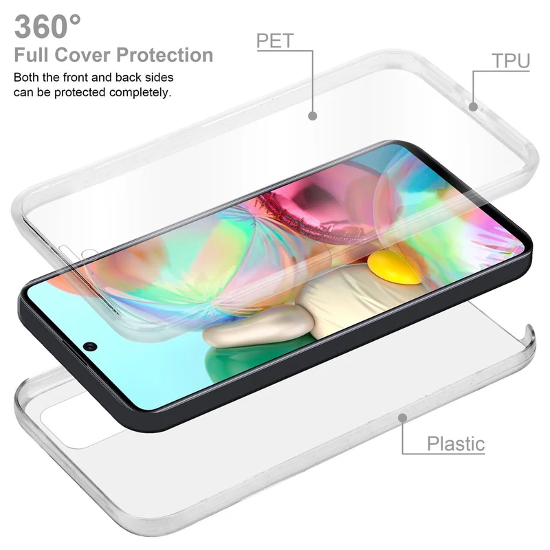Cadorabo Hülle kompatibel mit Samsung Galaxy A51 4G / M40s 360° Full Body Schutzhülle - Front- und Rückenschutz, Rundumschutz mit Displayschutz