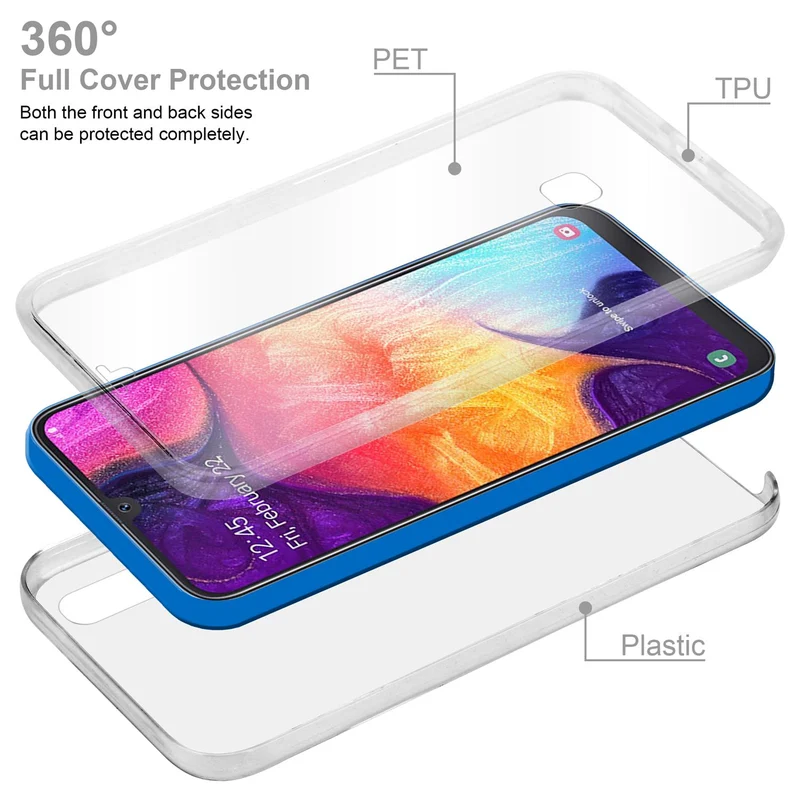 Cadorabo Hülle kompatibel mit Samsung Galaxy A50 4G / A50s / A30s 360° Full Body Schutzhülle - Front- und Rückenschutz, Rundumschutz mit Displayschutz