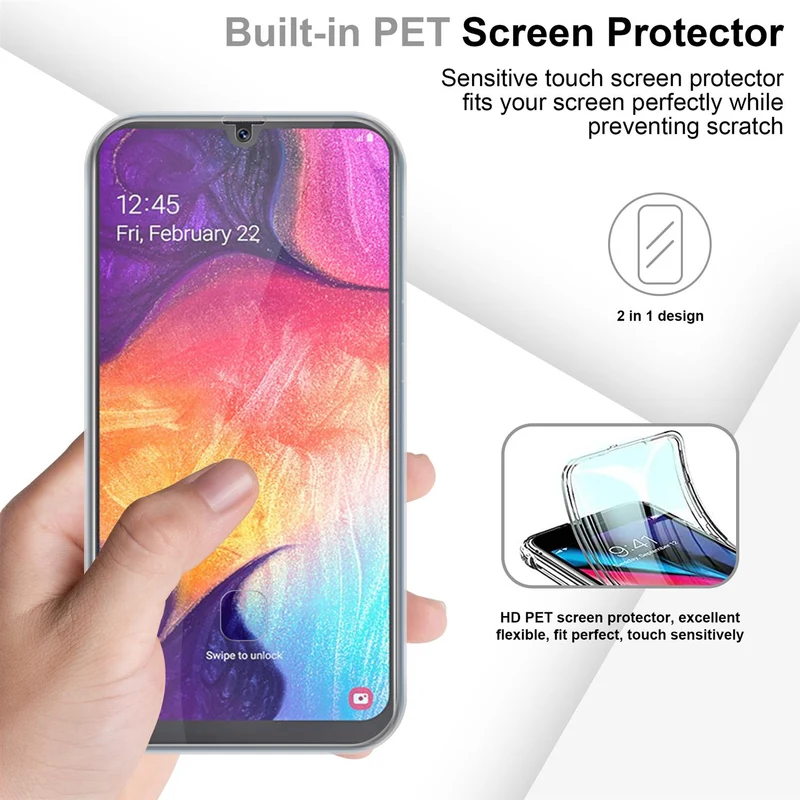 Cadorabo Hülle kompatibel mit Samsung Galaxy A50 4G / A50s / A30s 360° Full Body Schutzhülle - Front- und Rückenschutz, Rundumschutz mit Displayschutz