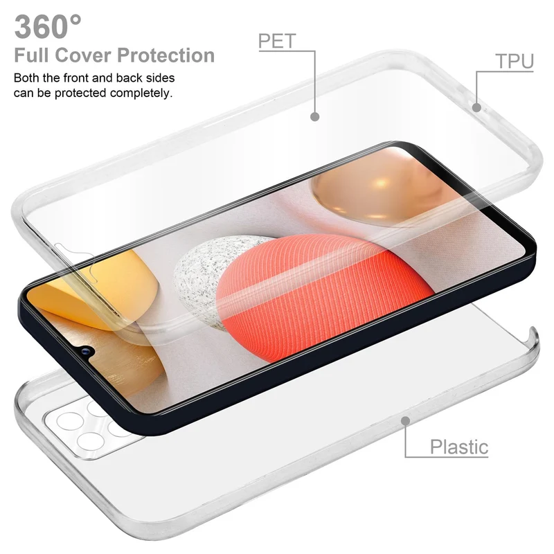 Cadorabo Hülle kompatibel mit Samsung Galaxy A42 5G / M42 5G 360° Full Body Schutzhülle - Front- und Rückenschutz, Rundumschutz mit Displayschutz
