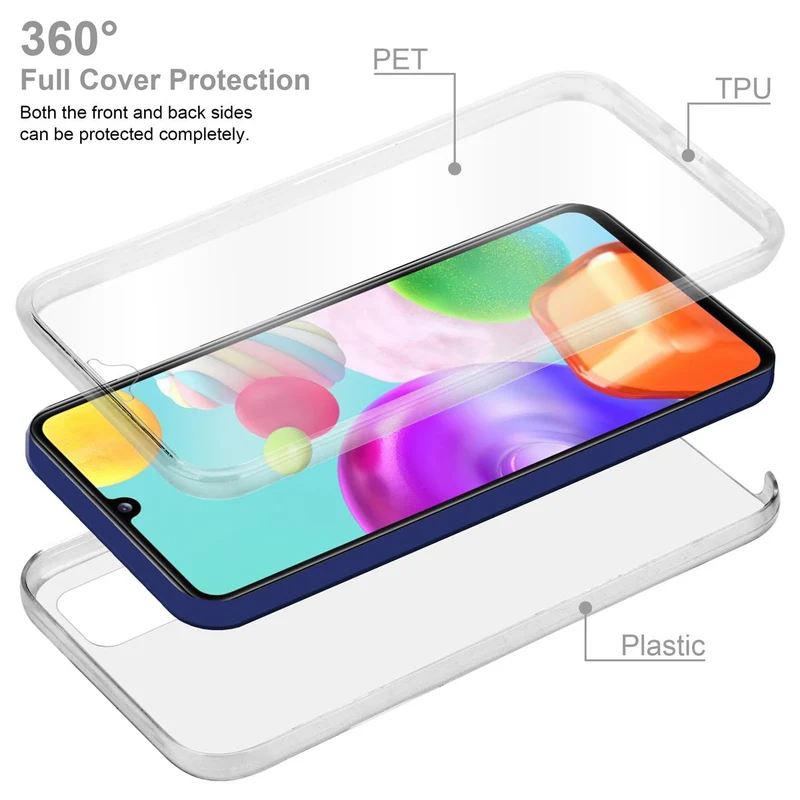 Cadorabo Hülle kompatibel mit Samsung Galaxy A41 360° Full Body Schutzhülle - Front- und Rückenschutz, Rundumschutz mit Displayschutz