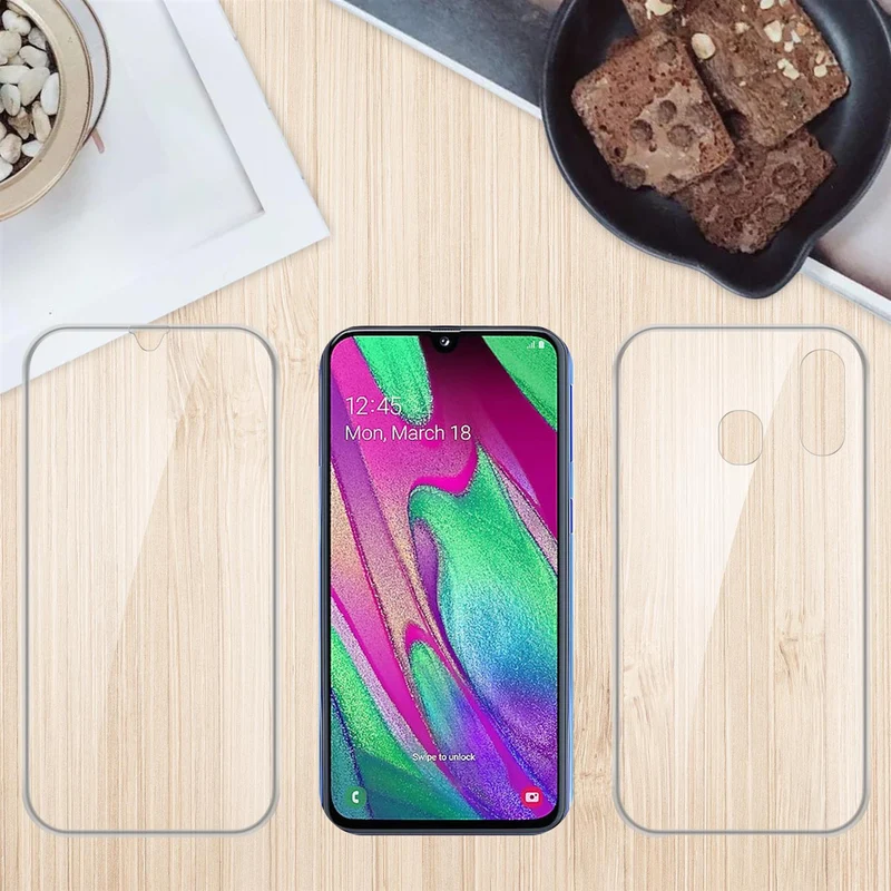 Cadorabo Hülle kompatibel mit Samsung Galaxy A40 360° Full Body Schutzhülle - Front- und Rückenschutz, Rundumschutz mit Displayschutz