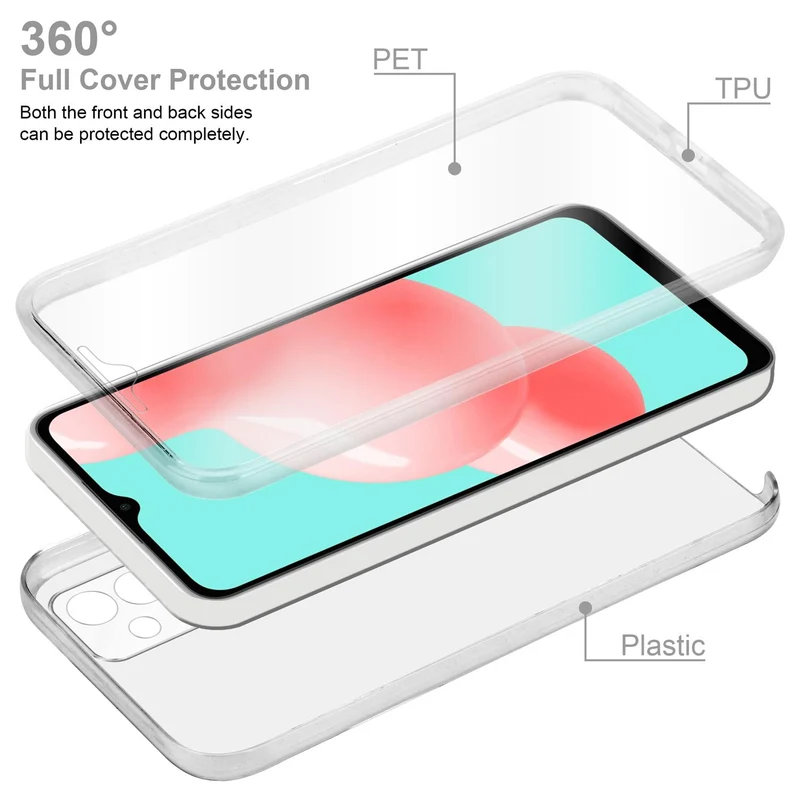 Cadorabo Hülle kompatibel mit Samsung Galaxy A32 4G 360° Full Body Schutzhülle - Front- und Rückenschutz, Rundumschutz mit Displayschutz