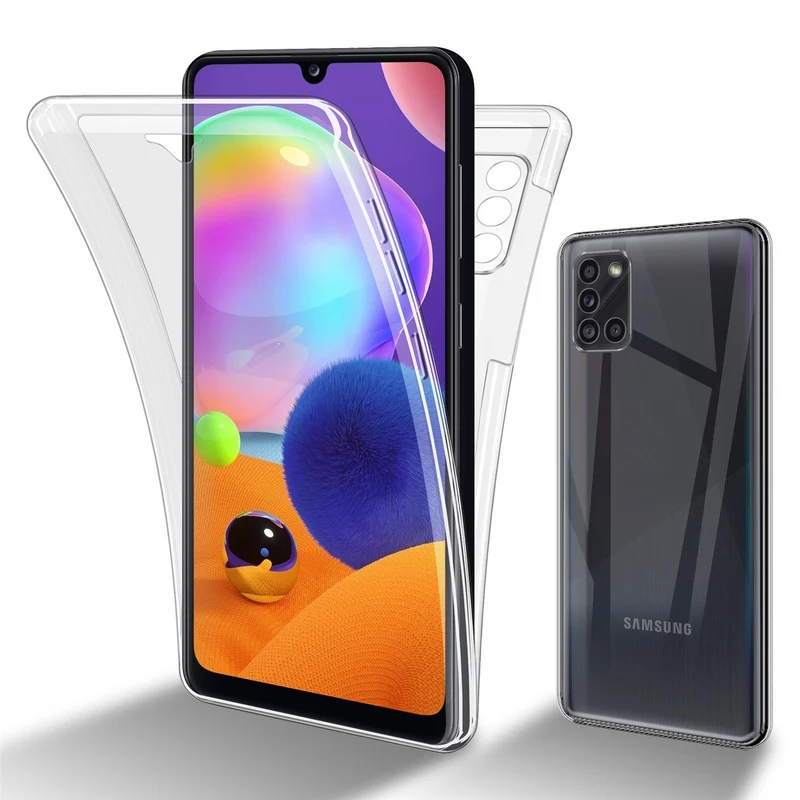 Cadorabo Hülle kompatibel mit Samsung Galaxy A31 360° Full Body Schutzhülle - Front- und Rückenschutz, Rundumschutz mit Displayschutz