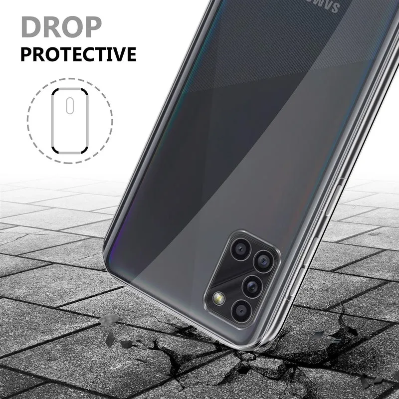 Cadorabo Hülle kompatibel mit Samsung Galaxy A31 360° Full Body Schutzhülle - Front- und Rückenschutz, Rundumschutz mit Displayschutz