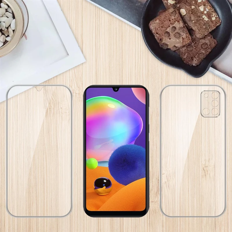Cadorabo Hülle kompatibel mit Samsung Galaxy A31 360° Full Body Schutzhülle - Front- und Rückenschutz, Rundumschutz mit Displayschutz