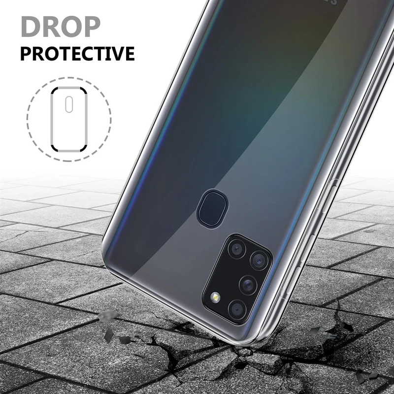 Cadorabo Hülle kompatibel mit Samsung Galaxy A21s 360° Full Body Schutzhülle - Front- und Rückenschutz, Rundumschutz mit Displayschutz