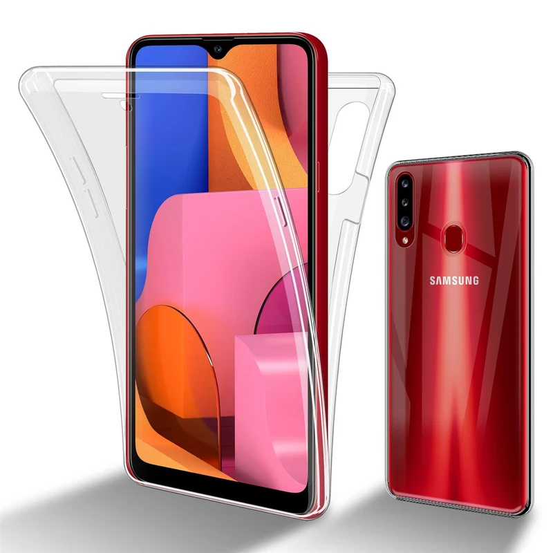 Cadorabo Hülle kompatibel mit Samsung Galaxy A20s 360° Full Body Schutzhülle - Front- und Rückenschutz, Rundumschutz mit Displayschutz