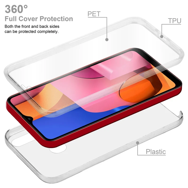 Cadorabo Hülle kompatibel mit Samsung Galaxy A20s 360° Full Body Schutzhülle - Front- und Rückenschutz, Rundumschutz mit Displayschutz