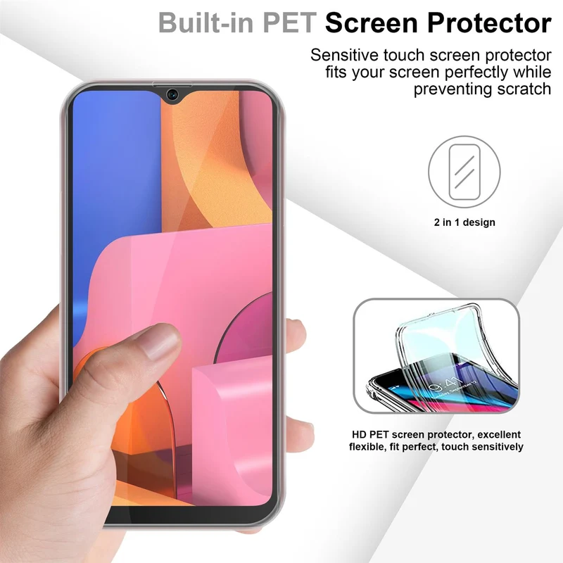 Cadorabo Hülle kompatibel mit Samsung Galaxy A20s 360° Full Body Schutzhülle - Front- und Rückenschutz, Rundumschutz mit Displayschutz
