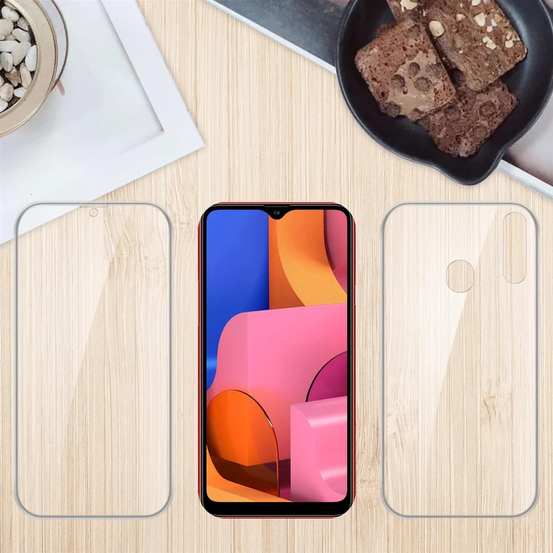 Cadorabo Hülle kompatibel mit Samsung Galaxy A20s 360° Full Body Schutzhülle - Front- und Rückenschutz, Rundumschutz mit Displayschutz