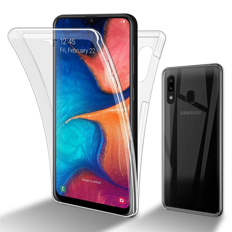 Cadorabo Hülle kompatibel mit Samsung Galaxy A20 / A30 / M10s 360° Full Body Schutzhülle - Front- und Rückenschutz, Rundumschutz mit Displayschutz