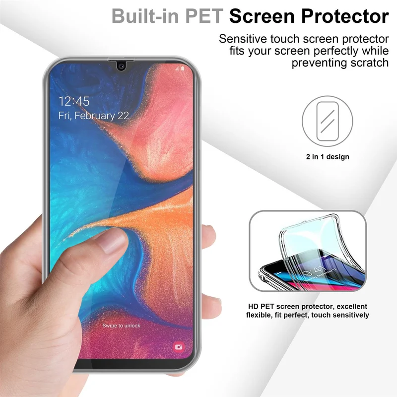 Cadorabo Hülle kompatibel mit Samsung Galaxy A20 / A30 / M10s 360° Full Body Schutzhülle - Front- und Rückenschutz, Rundumschutz mit Displayschutz