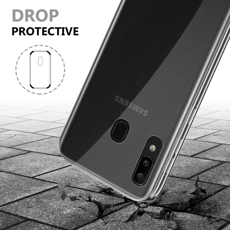 Cadorabo Hülle kompatibel mit Samsung Galaxy A20 / A30 / M10s 360° Full Body Schutzhülle - Front- und Rückenschutz, Rundumschutz mit Displayschutz