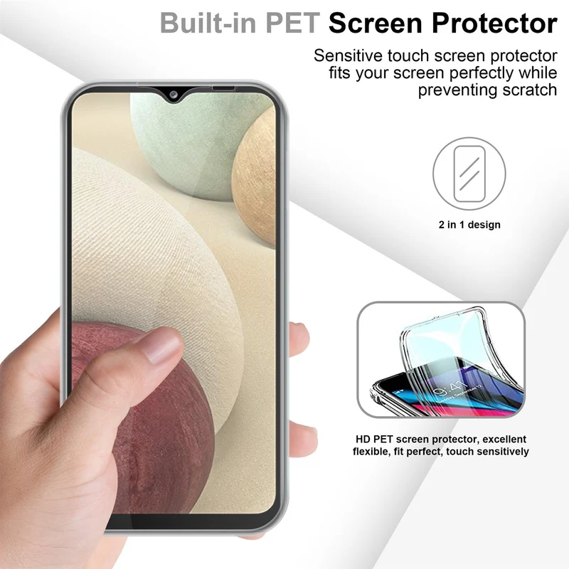 Cadorabo Hülle kompatibel mit Samsung Galaxy A12 / M12 360° Full Body Schutzhülle - Front- und Rückenschutz, Rundumschutz mit Displayschutz