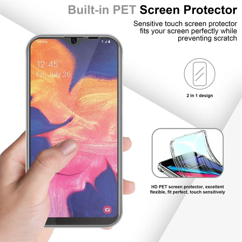 Cadorabo Hülle kompatibel mit Samsung Galaxy A10e / A20e 360° Full Body Schutzhülle - Front- und Rückenschutz, Rundumschutz mit Displayschutz