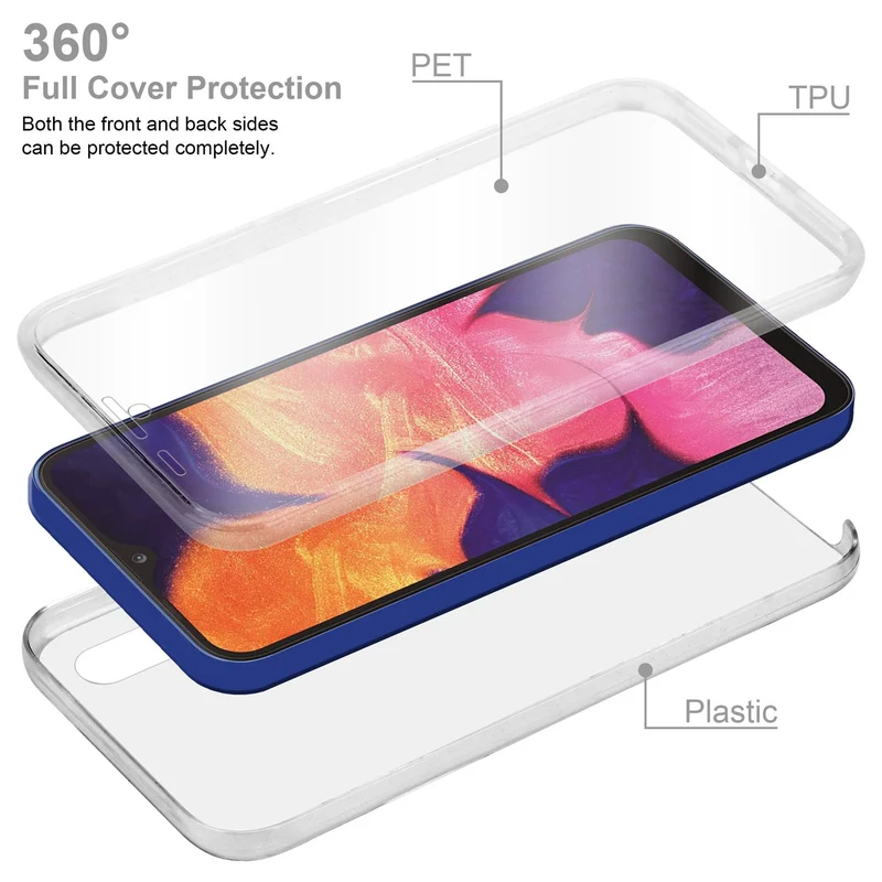 Cadorabo Hülle kompatibel mit Samsung Galaxy A10 / M10 360° Full Body Schutzhülle - Front- und Rückenschutz, Rundumschutz mit Displayschutz