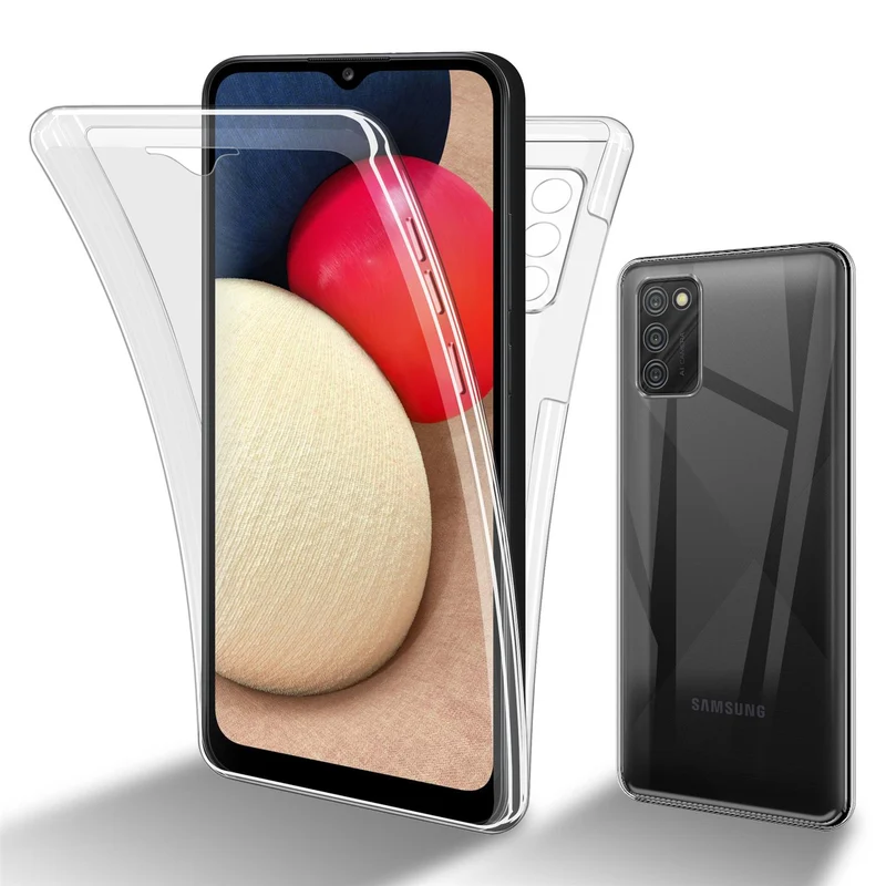 Cadorabo Hülle kompatibel mit Samsung Galaxy A02s 360° Full Body Schutzhülle - Front- und Rückenschutz, Rundumschutz mit Displayschutz