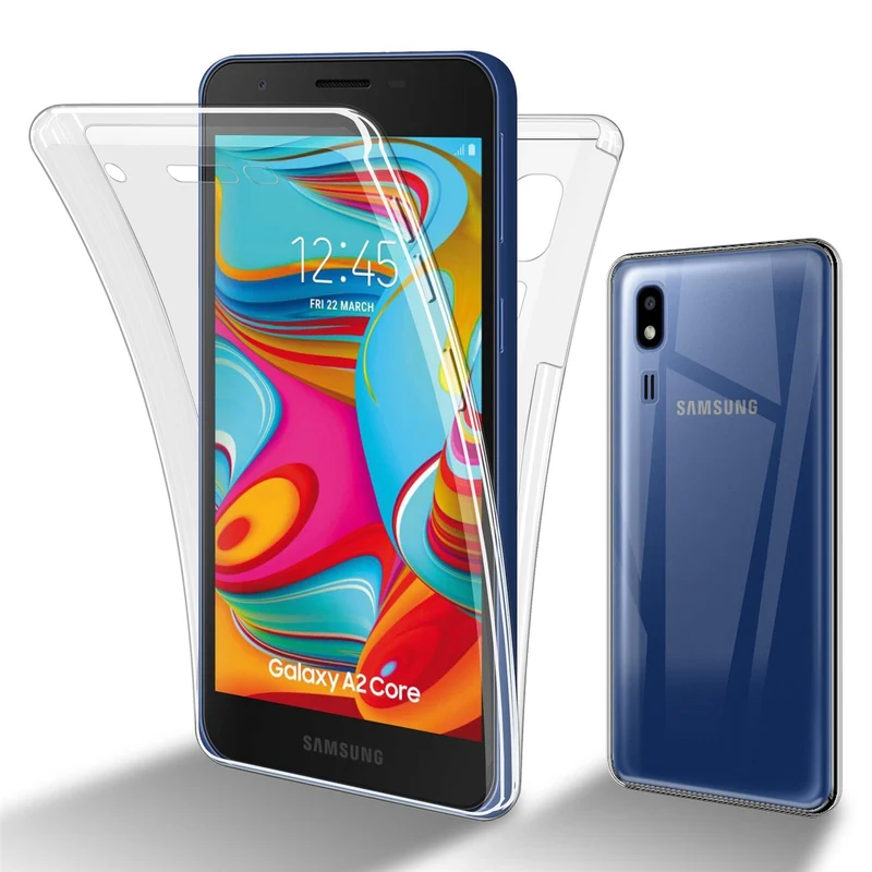 Cadorabo Hülle kompatibel mit Samsung Galaxy A02 CORE 360° Full Body Schutzhülle - Front- und Rückenschutz, Rundumschutz mit Displayschutz