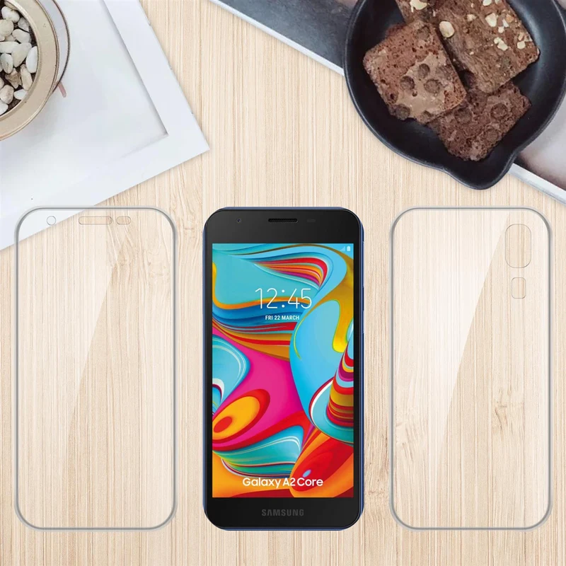Cadorabo Hülle kompatibel mit Samsung Galaxy A02 CORE 360° Full Body Schutzhülle - Front- und Rückenschutz, Rundumschutz mit Displayschutz