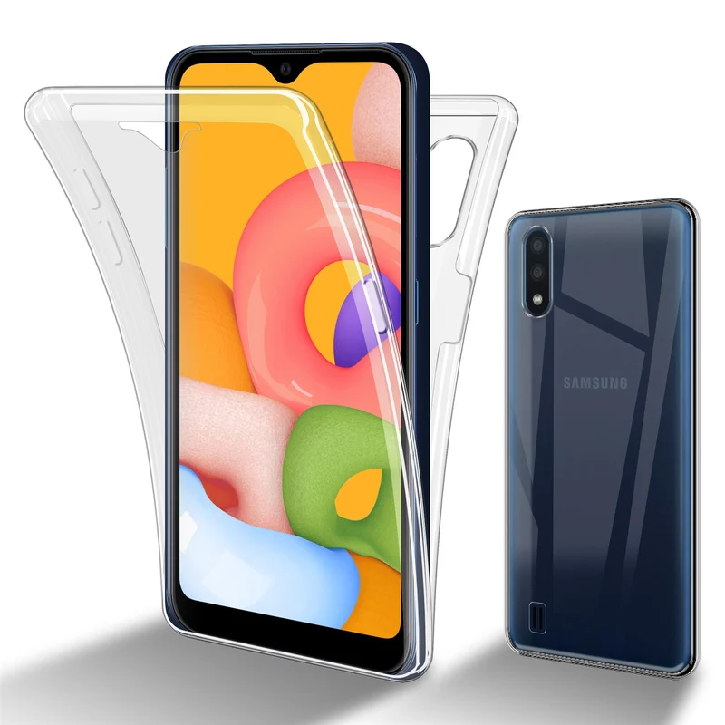 Cadorabo Hülle kompatibel mit Samsung Galaxy A01 360° Full Body Schutzhülle - Front- und Rückenschutz, Rundumschutz mit Displayschutz